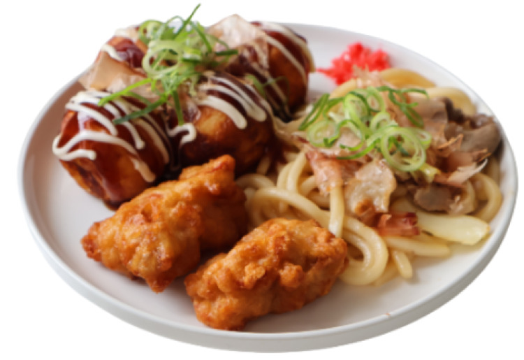 よくばりセット　（焼きうどんだししょうハーフ）